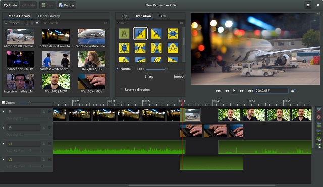 Pitivi video editing software