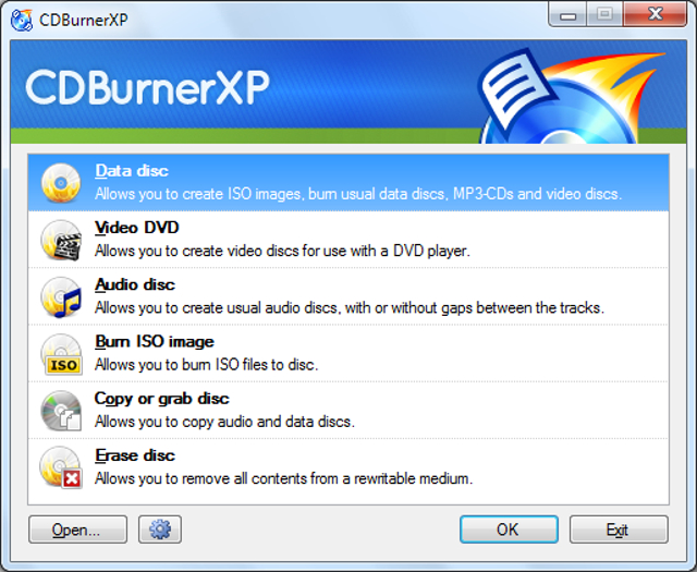CDBurnerXP: Free CD and DVD burning software