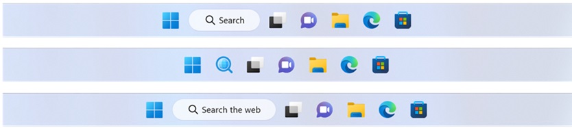 windows 11 dev build 25158 recherche sur les changements visuels de la barre des tâches