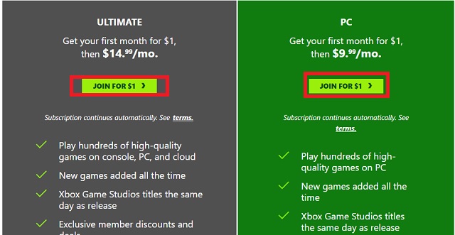 Rejoindre Gamepass