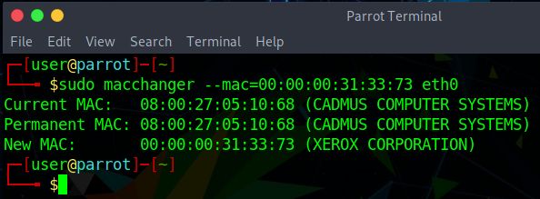 attribution d'une adresse mac spécifique pour l'interface eth0