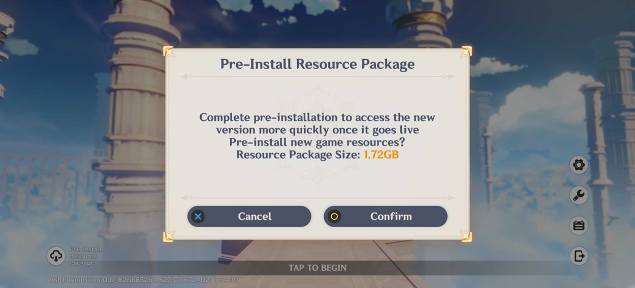Genshin Impact 5.1 Android Pre-download size