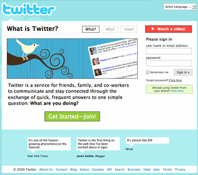 The Evolution of Twitter Homepage From 2006 to 2011 (Pics)