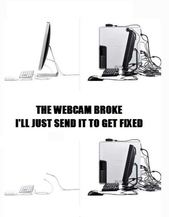 Mac Vs PC, Webcam Broke (Comic)