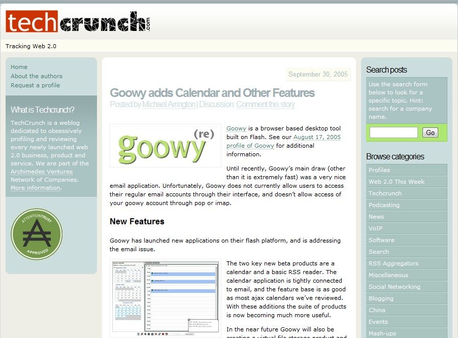 techcrunch in 2005