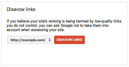 Disavow links feature of Google Webmaster Tools.