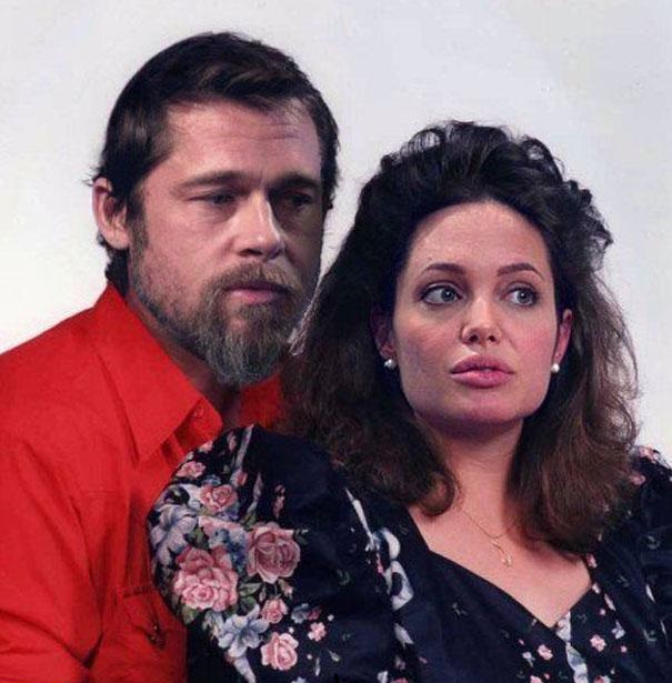 Brad Pitt and Angelina Jolie as ordinary people