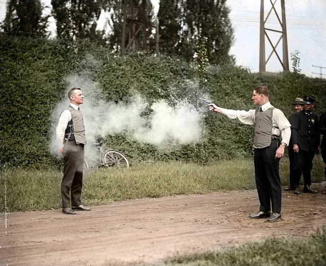 Testing a bulletproof vest, Washington, D.C., September 13, 1923