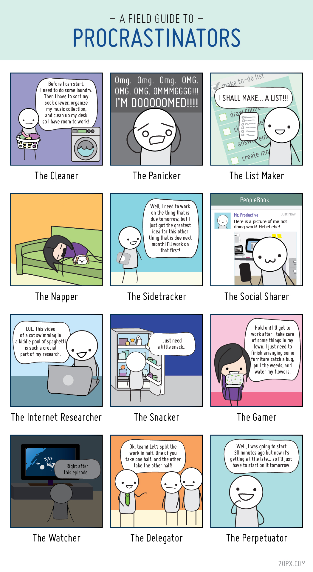 12 Ways of Procrastination (Infographic)