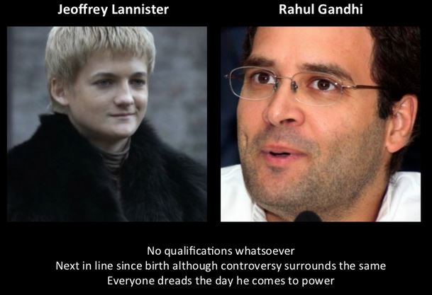 Rahul Gandhi as Jeoffrey Lannister