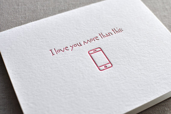 I love you more than my iphone - geeky Card 