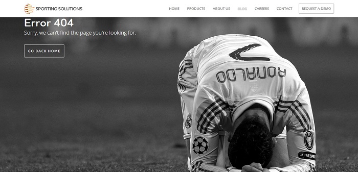 Sporting Solutions 404 page