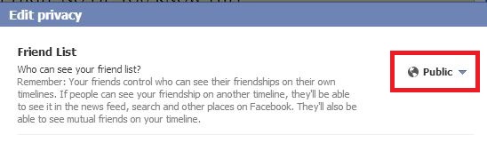 facebook friend default setting