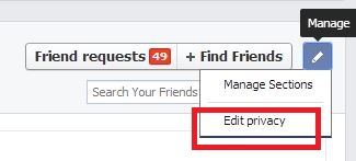 manage facebook friends list