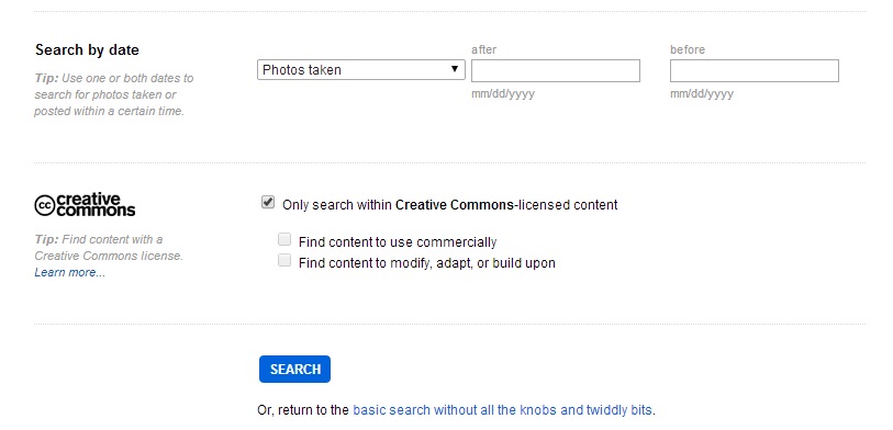 Flickr Creative Commons-Suche