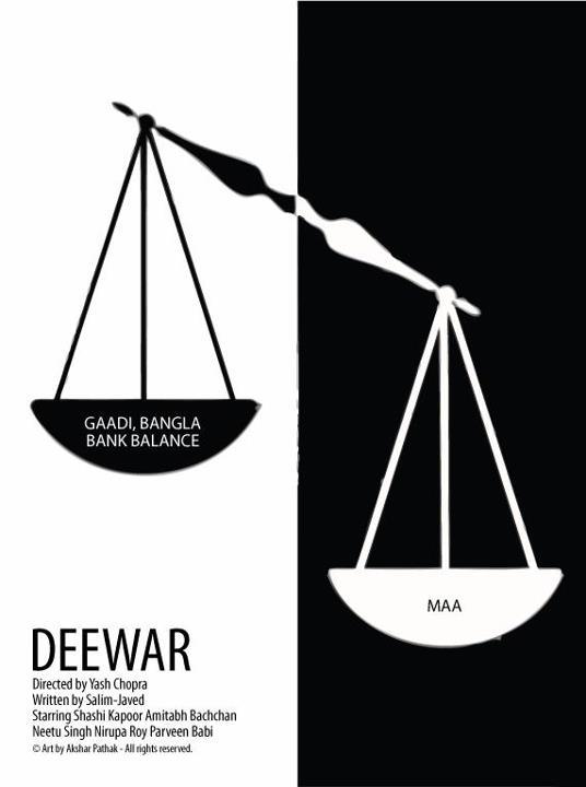 Deewar movie's Minimalistic poster Akshar Pathak