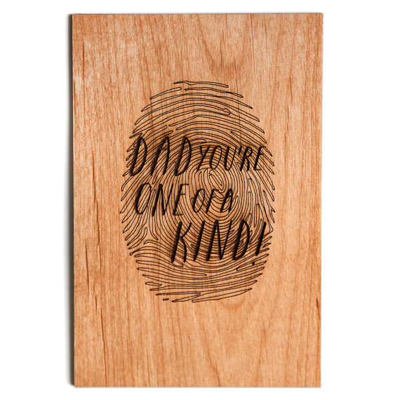 Father's Day Card, One of A Kind Wood Card