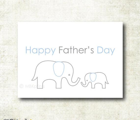 Happy Father's Day, Elephant Dad and Baby,