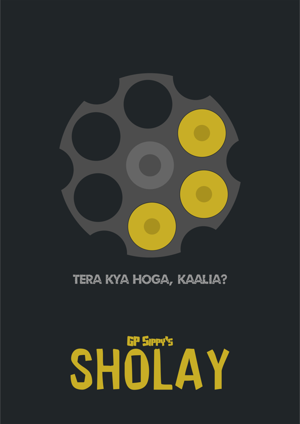 Sholay movie's Minimalistic poster Akshar Pathak