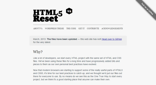HTML5 reset