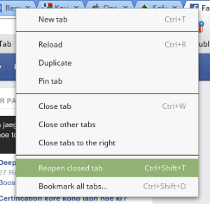 How To Open A Closed Tab In Chrome, Firefox, Safari and IE