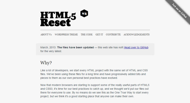 html5 reset