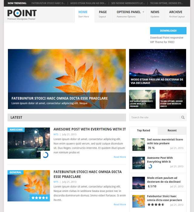 point free wordpress theme