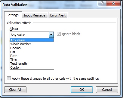 4. data validation box