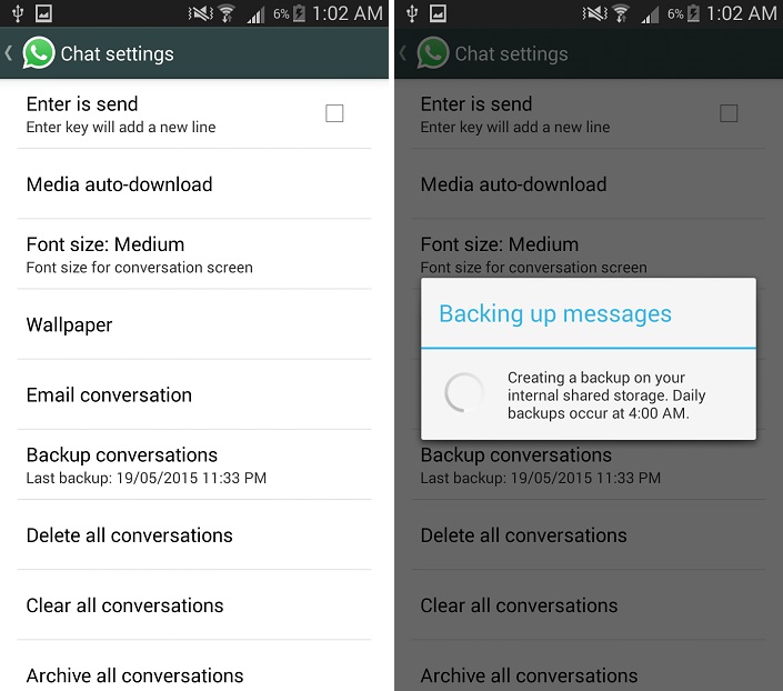 Backup Whatsapp conversations 1
