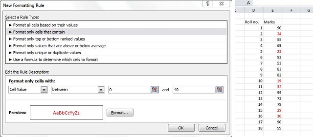 12. formatting dialog box