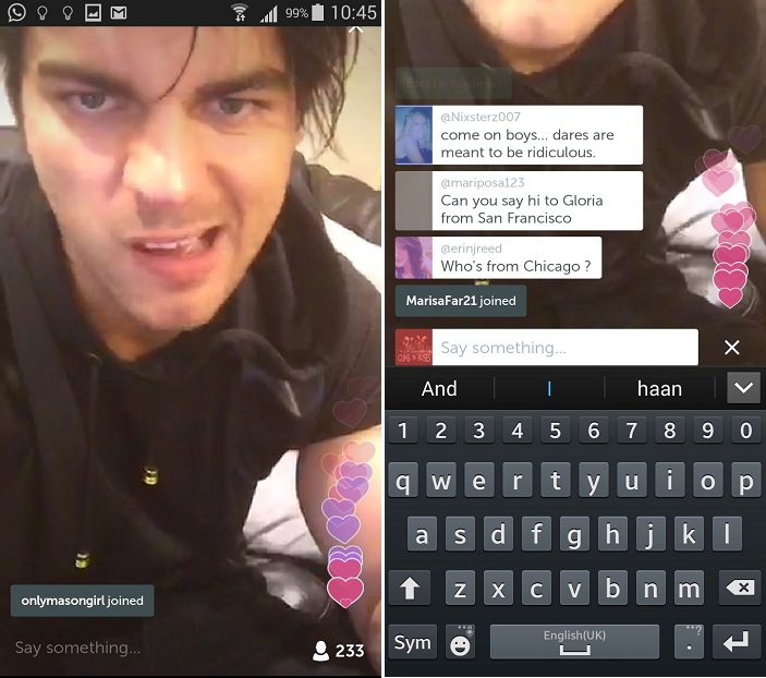 Periscope chat.