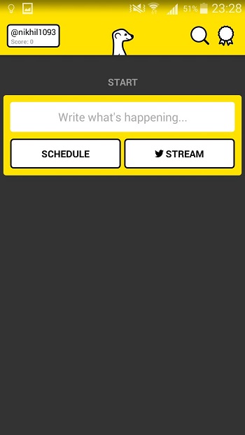 Schedule or Stream a video Meerkat