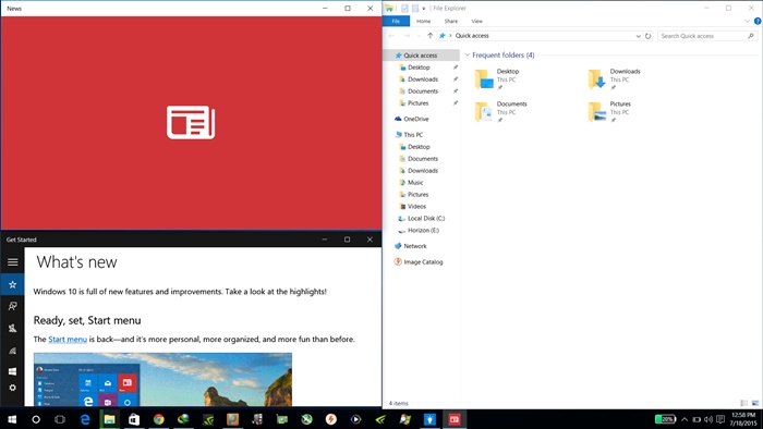 Snap Assist in Windows 10