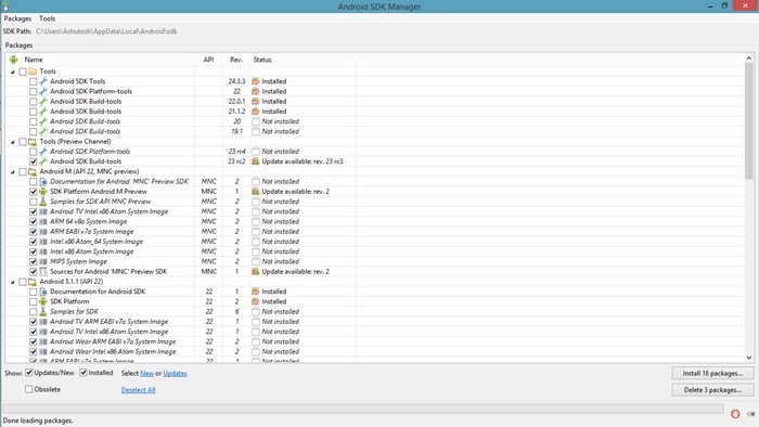 Android SDK Manager