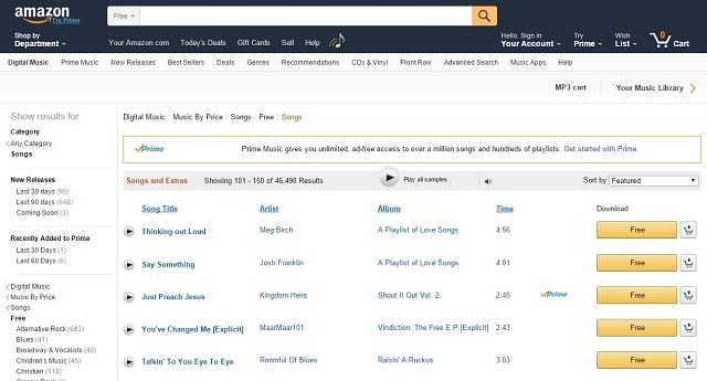 amazon free music downloads