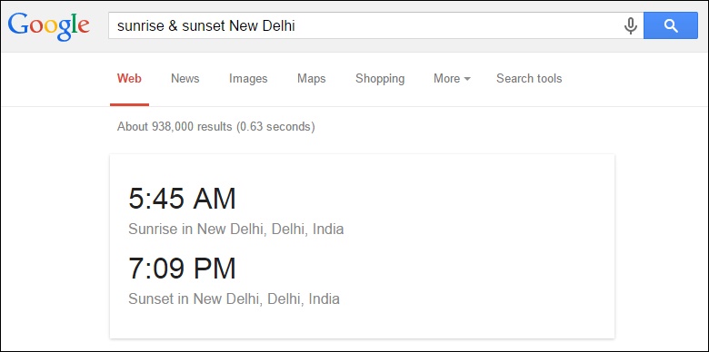 Get sunrise and sunset times