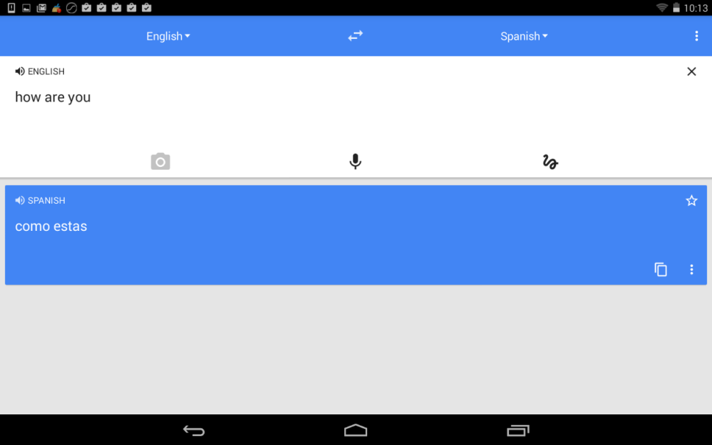 google translation in app