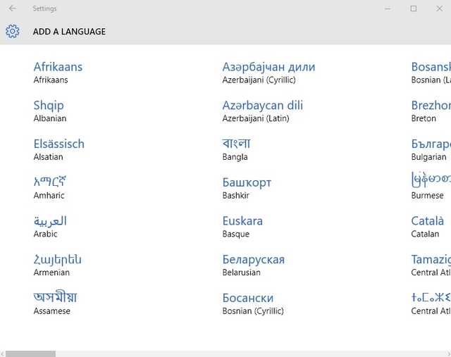 Windows 10 Add new language