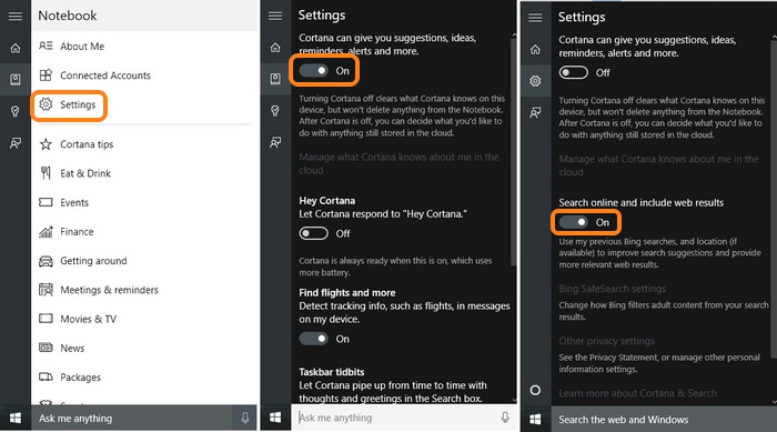Windows 10 Cortana Off