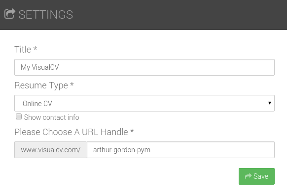 online-resumes-visualcv-settings