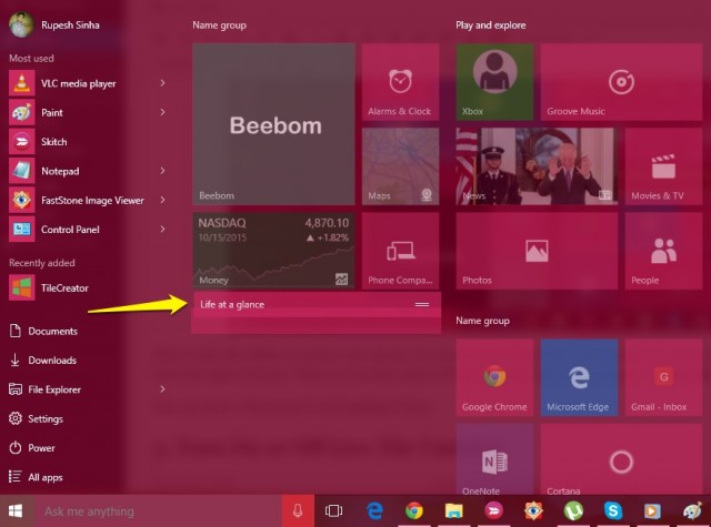 customize windows 10 start menu schools