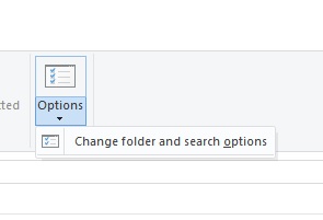 windows 10 folder and search options