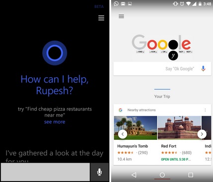 Google Now and Cortana