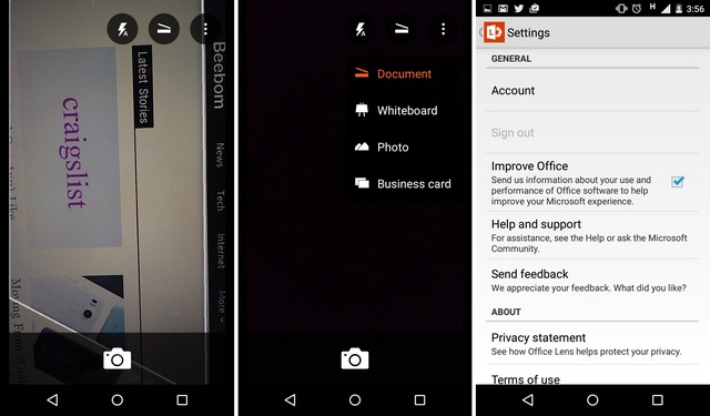 Microsoft Office Lens Android
