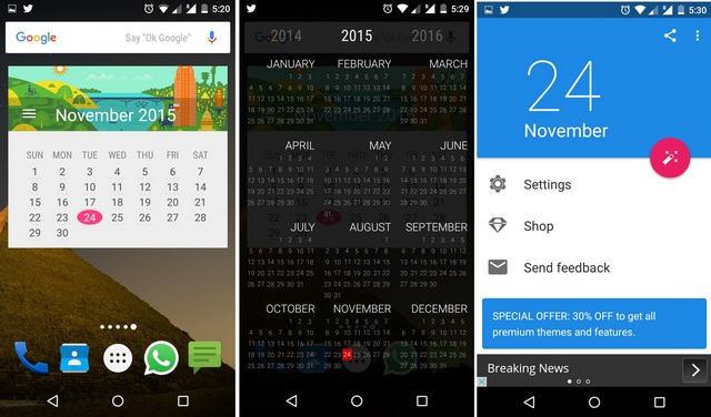 Month Calendar Widget Android