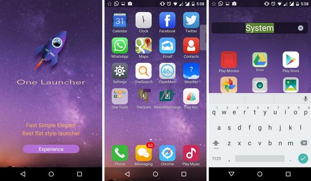 One Launcher Android App iOS homescreen