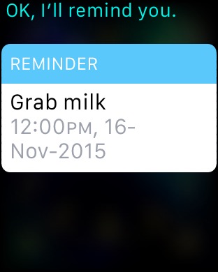 Reminders on Apple Watch