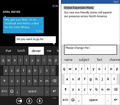 Windows Phone keyboard