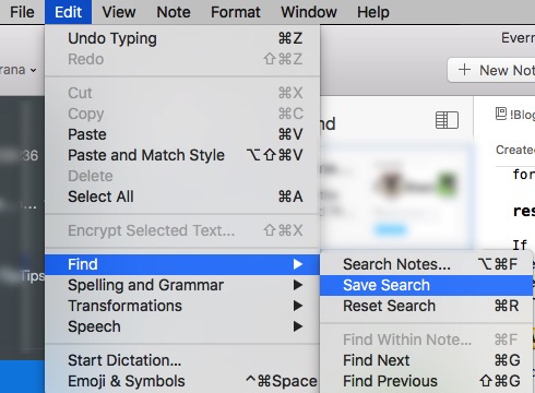 Evernote 5a - Save Search