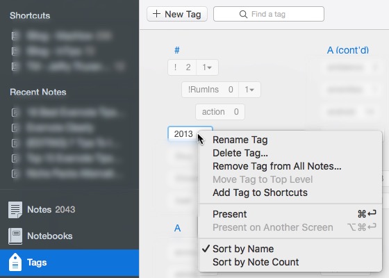 Evernote 7 - Powerful Tagging System